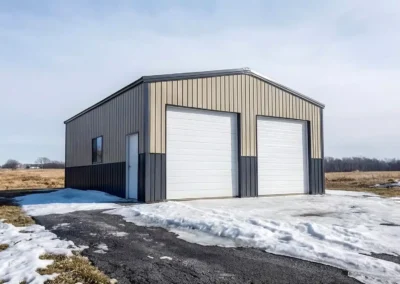 20x24 steel double garage kit with snow in Mississauga