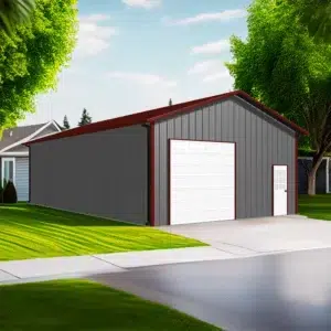 24x30 C-Channel prefab garage kit with steel construction.