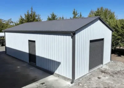 Exterior view of a 24x40 steel agricultural supply depot with a durable metal roof.