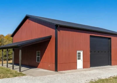 30x40 steel storage building in Pembroke, front exterior view.