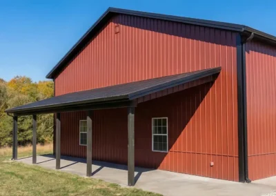 30x40 heavy-duty steel storage building with side porch in Pembroke