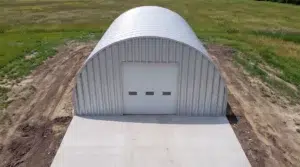 40x50 arched Quonset steel garage in Charlottetown, PEI.