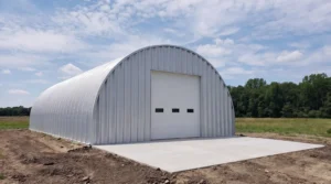 40 x 50 arched Quonset steel building in Charlottetown, Prince Edward Island.