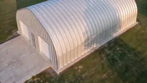 40x50 peaked Quonset steel building in Corner Brook, Newfoundland and Labrador.