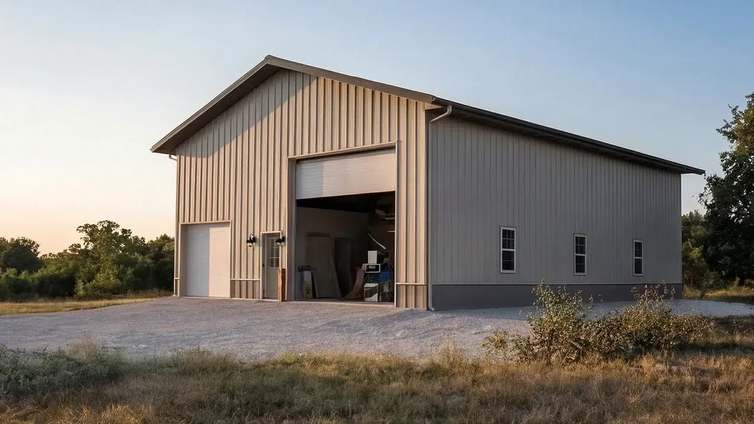 50x36 prefabricated steel garage kit in Kamloops, British Columbia.