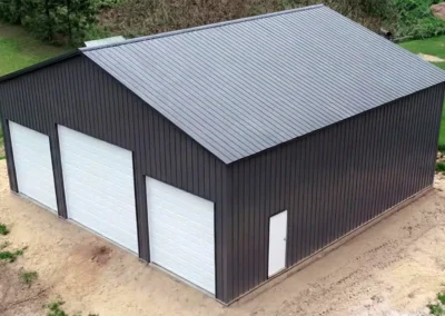 Modern steel construction for farm equipment storage in Abbotsford Ontario