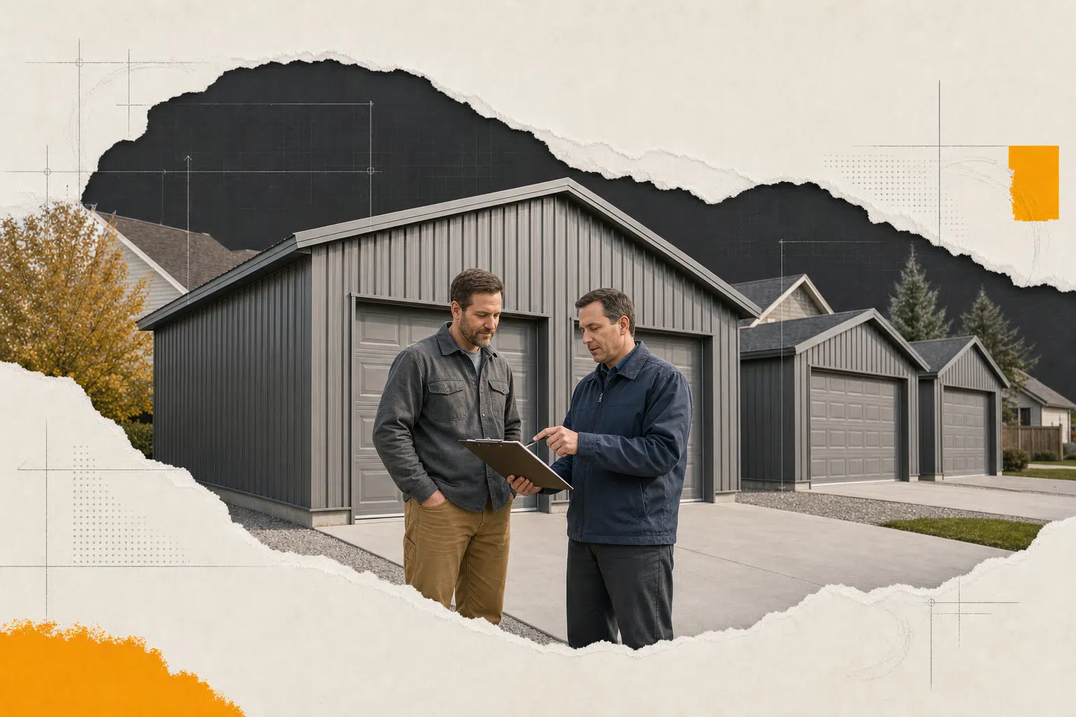 A Canadian inspector reviews a restrictive covenant garage project for compliance with subdivision rules.